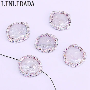 10Pcs Charm Natural pearl Pave Rhinestone Round Connector Spacer Beads For DIY Making Bracelet necklace
10Pcs Charm Natural pearl Pave Rhinestone Round Connector Spacer Beads For DIY Making Bracelet necklace