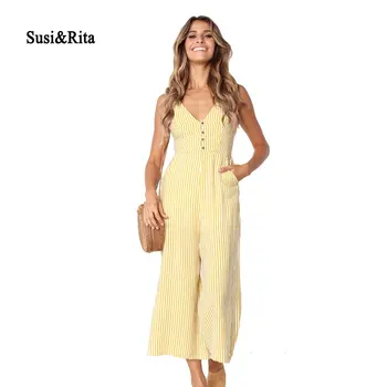Susi&Rita Long Jumpsuit Women Elegant Striped Ladies Rompers Sexy Playsuits 2019 Wide Leg Jumpsuits Summer Sleeveless Rompers
Susi&Rita Long Jumpsuit Women Elegant Striped Ladies Rompers Sexy Playsuits 2019 Wide Leg Jumpsuits Summer Sleeveless Rompers