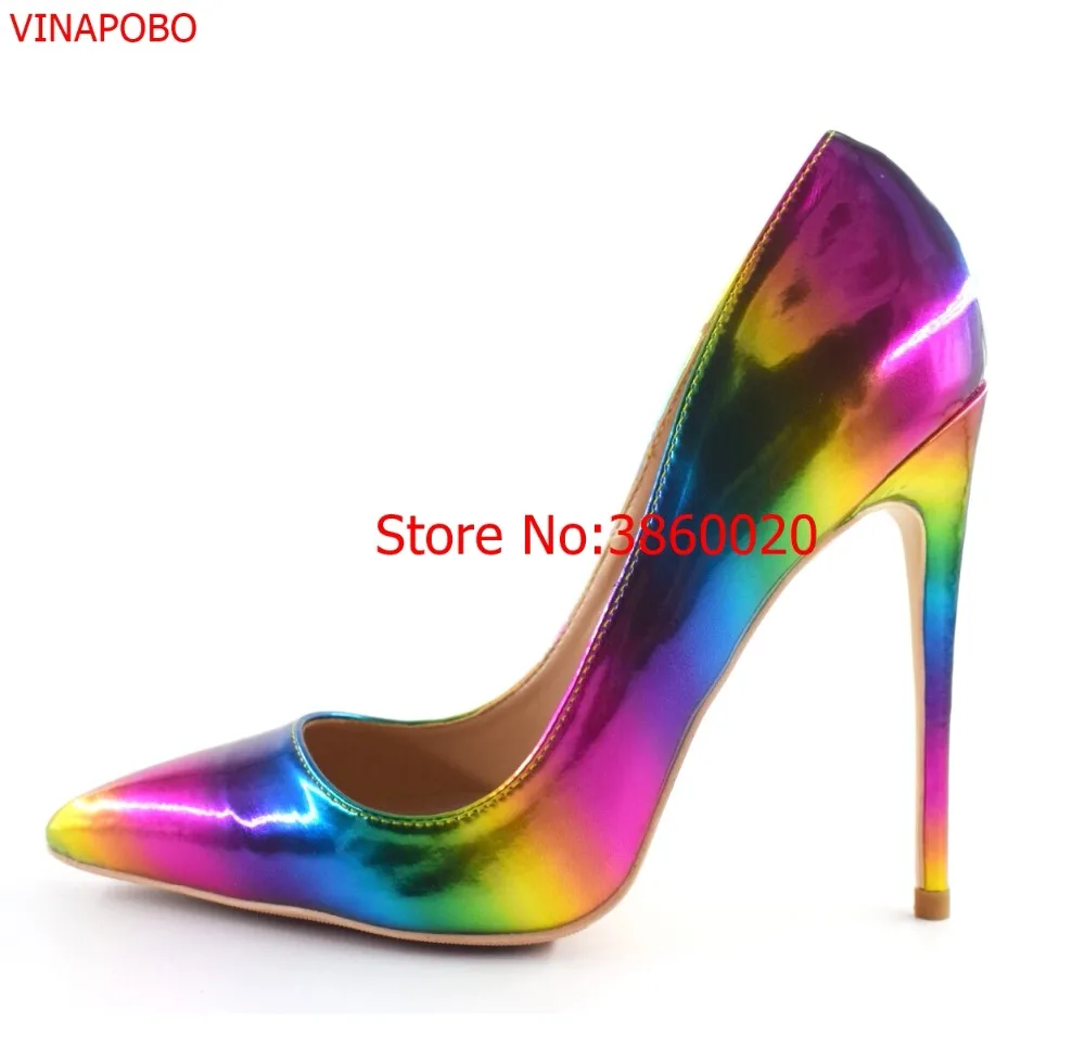 Vinapobo Rainbow Colorful Patent Leather Women Sexy Stilettos High Heels Ladies Fashion Pointed Toe Pumps Party Wedding Shoes
Vinapobo Rainbow Colorful Patent Leather Women Sexy Stilettos High Heels Ladies Fashion Pointed Toe Pumps Party Wedding Shoes