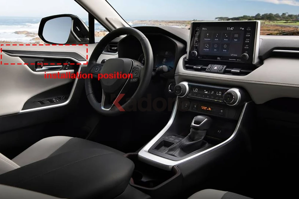 For Toyota Rav4 Rav 4 2019 2020 Interior Accessories Carbon Fiber Side Inner Door Decorative Sills Cover Trim Car Sticker