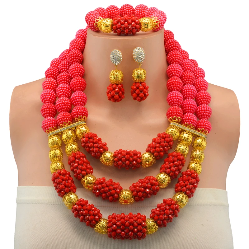 African Beads Jewelry Set Fashion Bridal Jewelry Sets Red Necklace Earrings Set Nigerian Wedding Jewellery Set For Women
African Beads Jewelry Set Fashion Bridal Jewelry Sets Red Necklace Earrings Set Nigerian Wedding Jewellery Set For Women