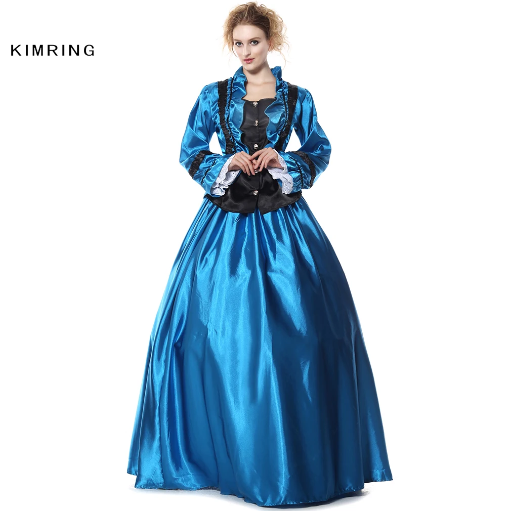 Kimring Civil War Victorian Period Halloween Costume Cosplay Victorian Ball Gown Blue Gothic Lolita Costume for Women
Kimring Civil War Victorian Period Halloween Costume Cosplay Victorian Ball Gown Blue Gothic Lolita Costume for Women