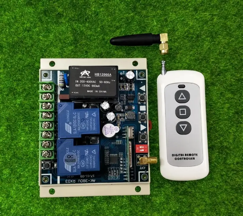 30A relay AC 220V 380V 2 CH RF Wireless Remote Control Switch Rolling doors/ garage doors/Electric curtains
30A relay AC 220V 380V 2 CH RF Wireless Remote Control Switch Rolling doors/ garage doors/Electric curtains