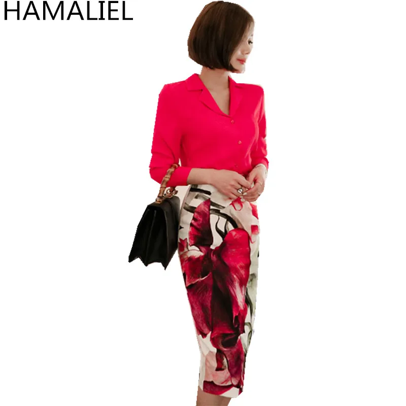 HAMALIEL New Fashion Pencil Sheath Women 2 Piece Set 2018 Korean Summer Long Sleeve Blouse + Print Floral Bodycon Skirt Suits
HAMALIEL New Fashion Pencil Sheath Women 2 Piece Set 2018 Korean Summer Long Sleeve Blouse + Print Floral Bodycon Skirt Suits