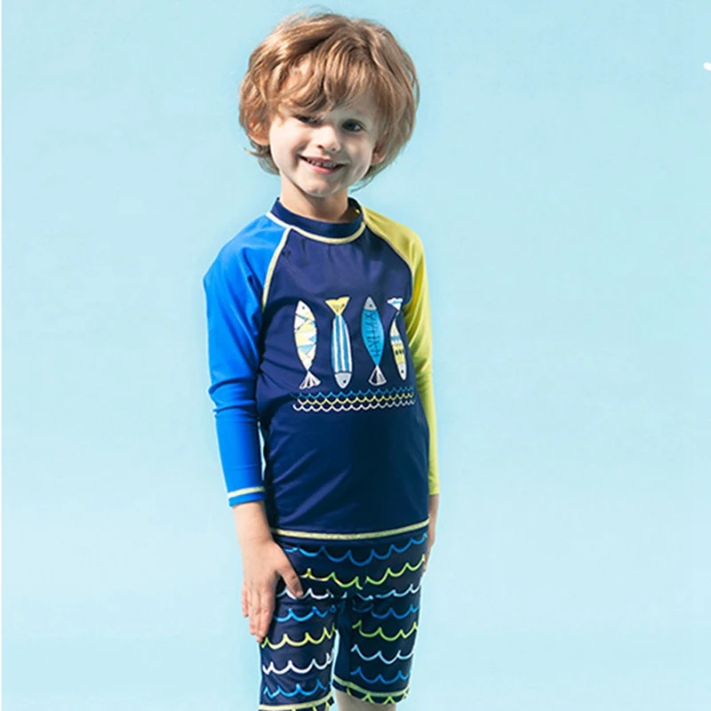Children Boy Swimwear Kid Printed Sunshade Nylon Long Sleeve Shirt Fifth Pants Shorts Two Piece Swimsuit Beach Swimming Surfing
Children Boy Swimwear Kid Printed Sunshade Nylon Long Sleeve Shirt Fifth Pants Shorts Two Piece Swimsuit Beach Swimming Surfing
