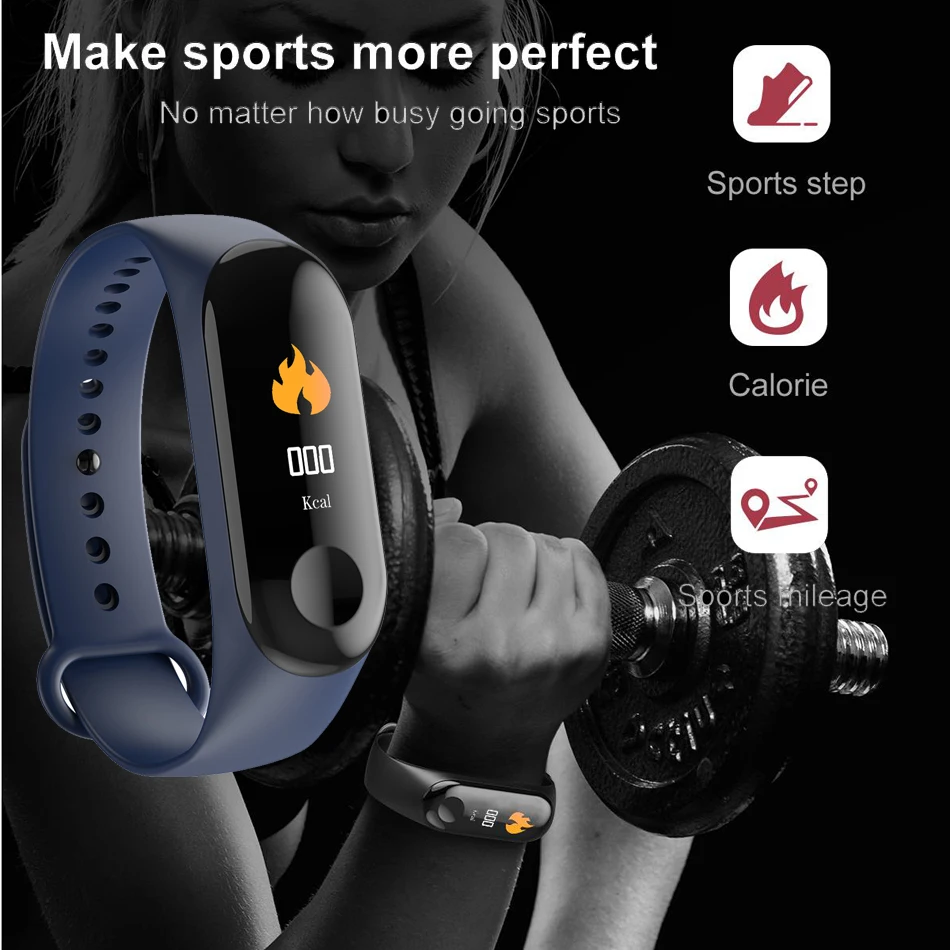 M3 Smart Bracelet Color Touch Screen Fitness Tracker Blood Pressure Heart Rate Monitor Smart Band Fitness Tracker Sport Watch
M3 Smart Bracelet Color Touch Screen Fitness Tracker Blood Pressure Heart Rate Monitor Smart Band Fitness Tracker Sport Watch