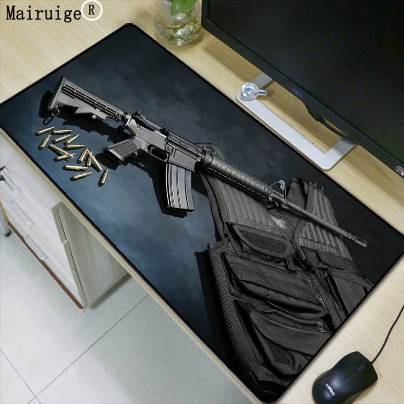 Mairuige Gun Large Size Lock Edge Mouse Pad Anti-slip Natural Rubber PC Computer Gaming Mousepad Desk Mat for LOL Cs Go DOTA2
Mairuige Gun Large Size Lock Edge Mouse Pad Anti-slip Natural Rubber PC Computer Gaming Mousepad Desk Mat for LOL Cs Go DOTA2
