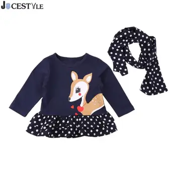 JOCESTYLE Baby Girls Winter Dress Long Sleeve Princess Girl Dresses Cute Deer Pattern Printed Tops Dress+Scarf 2pcs Girl Clothes
JOCESTYLE Baby Girls Winter Dress Long Sleeve Princess Girl Dresses Cute Deer Pattern Printed Tops Dress+Scarf 2pcs Girl Clothes
