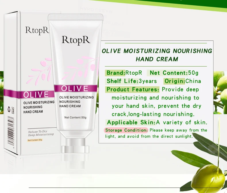New RtopR Olive Oil Serum Repair Hand Cream Nourishing Hand Care Anti Chapping Anti Aging Moisturizing Whitening Hand Cream New RtopR Olive Oil Serum Repair Hand Cream Nourishing Hand Care Anti Chapping Anti Aging Moisturizing Whitening Hand Cream