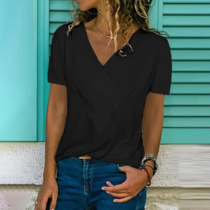 2019 Autumn T Shirt Femme T Shirt For Women Casual V-Neck Black Top Tee Shirt Female Short Solid T-shirt Woman Tshirt Top
2019 Autumn T Shirt Femme T Shirt For Women Casual V-Neck Black Top Tee Shirt Female Short Solid T-shirt Woman Tshirt Top