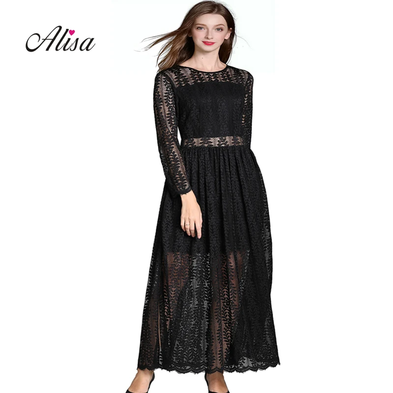 Fashion Lace Patchwork Maxi Dress 2019 New Spring Long Sleeve Silm A-line Party Robe Vestido Longo Elegant Female Black Dresses
Fashion Lace Patchwork Maxi Dress 2019 New Spring Long Sleeve Silm A-line Party Robe Vestido Longo Elegant Female Black Dresses