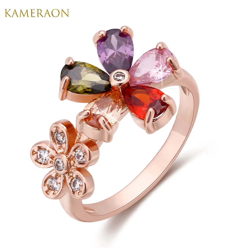 KAMERAON Rings for Women Valentine Present Fashion Flowers Crystal Ring Gold-Color Cubic Zirconia Promise Jewelry
KAMERAON Rings for Women Valentine Present Fashion Flowers Crystal Ring Gold-Color Cubic Zirconia Promise Jewelry