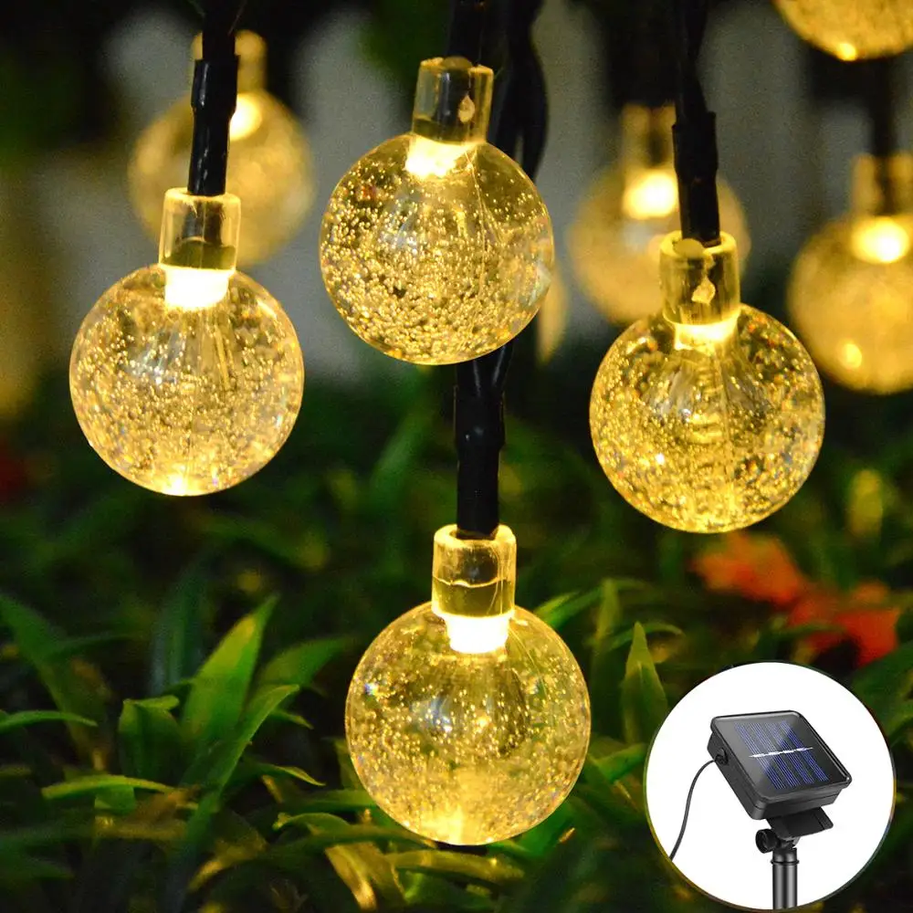 Solar Light Crystal Ball String Lawn Lamps LED Garden Garland Solar Rechargeable Waterproof String Holiday Wedding Decor Lamp
Solar Light Crystal Ball String Lawn Lamps LED Garden Garland Solar Rechargeable Waterproof String Holiday Wedding Decor Lamp