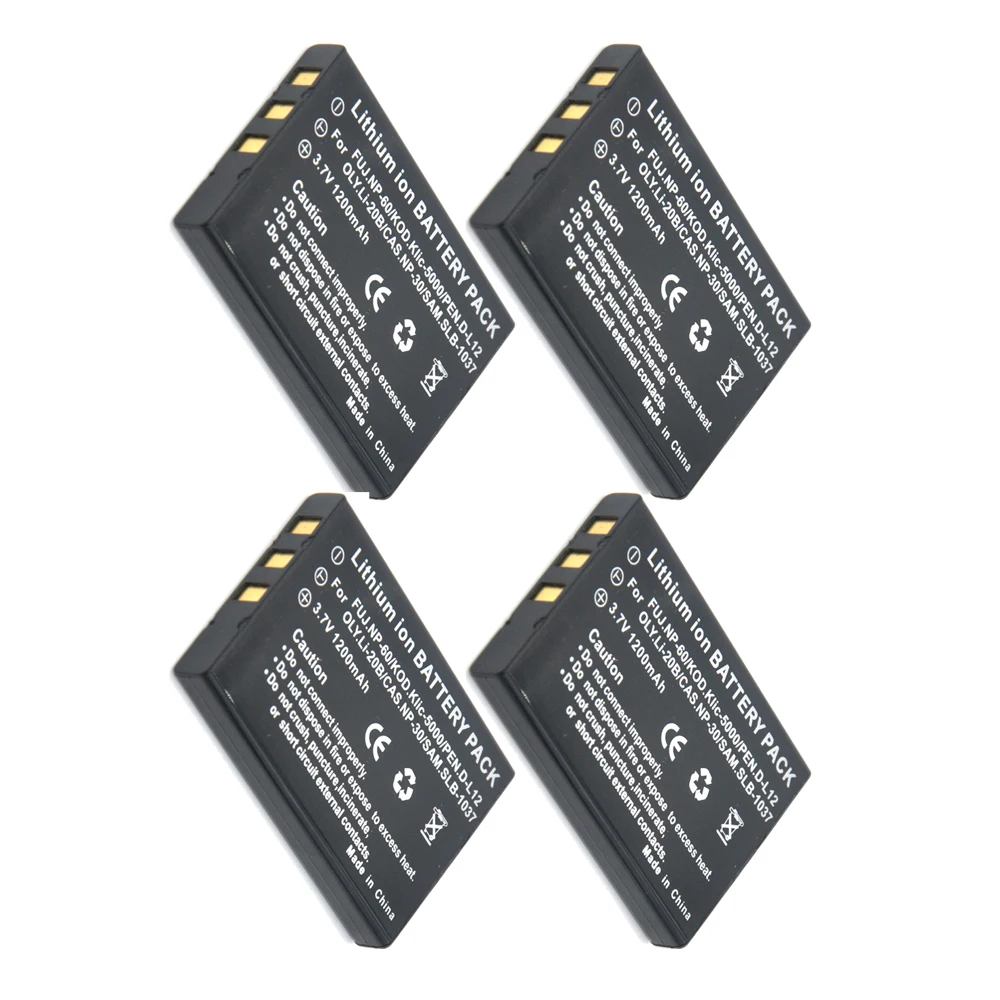 

4pcs 1200mAh 3.7v FNP-60 NP60 Camera Li-ion Battery Pack Akku for FUJIFILM FUJI FinePix M603 F410 F401 F601 50i Zoom