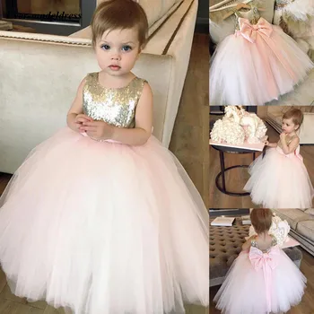 2019 Sweety Flower Girl Dresses With Bow For Wedding O-Neck Ball Gown Sequined Top Sleeveless Floor Length Pageant Party Gowns
2019 Sweety Flower Girl Dresses With Bow For Wedding O-Neck Ball Gown Sequined Top Sleeveless Floor Length Pageant Party Gowns