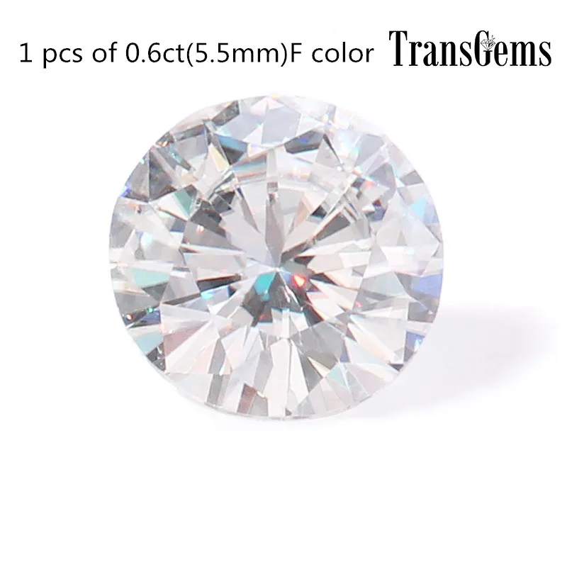 Transgems 1 Piece 5.5mm F Color Moissanite Loose Stone Equivalent Diamond Carat Weight 0.6ct Shiny Moissanite for Jewelry Making
Transgems 1 Piece 5.5mm F Color Moissanite Loose Stone Equivalent Diamond Carat Weight 0.6ct Shiny Moissanite for Jewelry Making