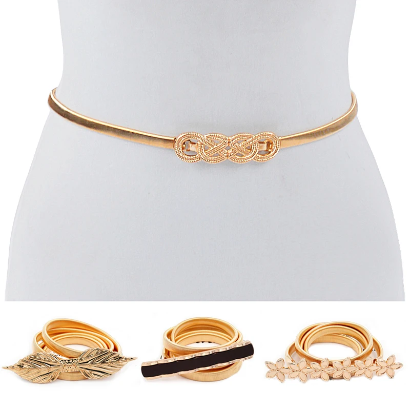 Gold Flower Shape Elastic belts For Women Girl Stretch Skinny Waist Belt Cummerbunds Metal Female Belt cinturon mujer cinto
Gold Flower Shape Elastic belts For Women Girl Stretch Skinny Waist Belt Cummerbunds Metal Female Belt cinturon mujer cinto