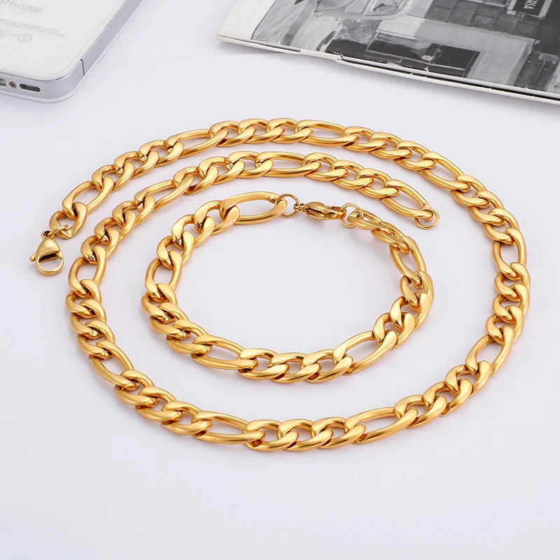 Best sale Gold Stainless Steel NK Link curb chain Necklace & Bracelet set 7mm 24''+8.5'' size Fashion gifts
Best sale Gold Stainless Steel NK Link curb chain Necklace & Bracelet set 7mm 24''+8.5'' size Fashion gifts