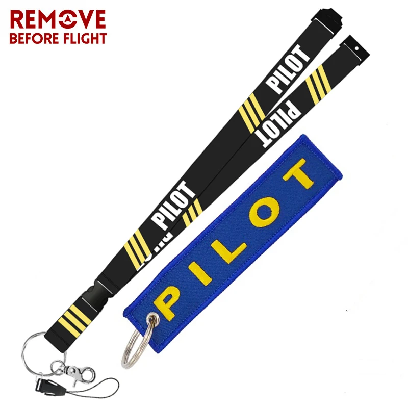 Remove Before Flight Fashion Jewelry Mixed Key Chain Safety Tag Embroidery Pilot Lanyard for Key Ring Chain Aviation Gifts (4)
