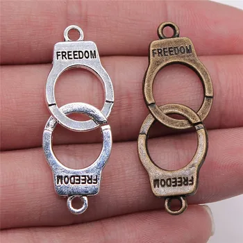 WYSIWYG 8pcs 23x15mm Charm Handcuffs Handcuffs Connector Charms For Jewelry Making Antique Silver Color Freedom Handcuffs Charms
WYSIWYG 8pcs 23x15mm Charm Handcuffs Handcuffs Connector Charms For Jewelry Making Antique Silver Color Freedom Handcuffs Charms