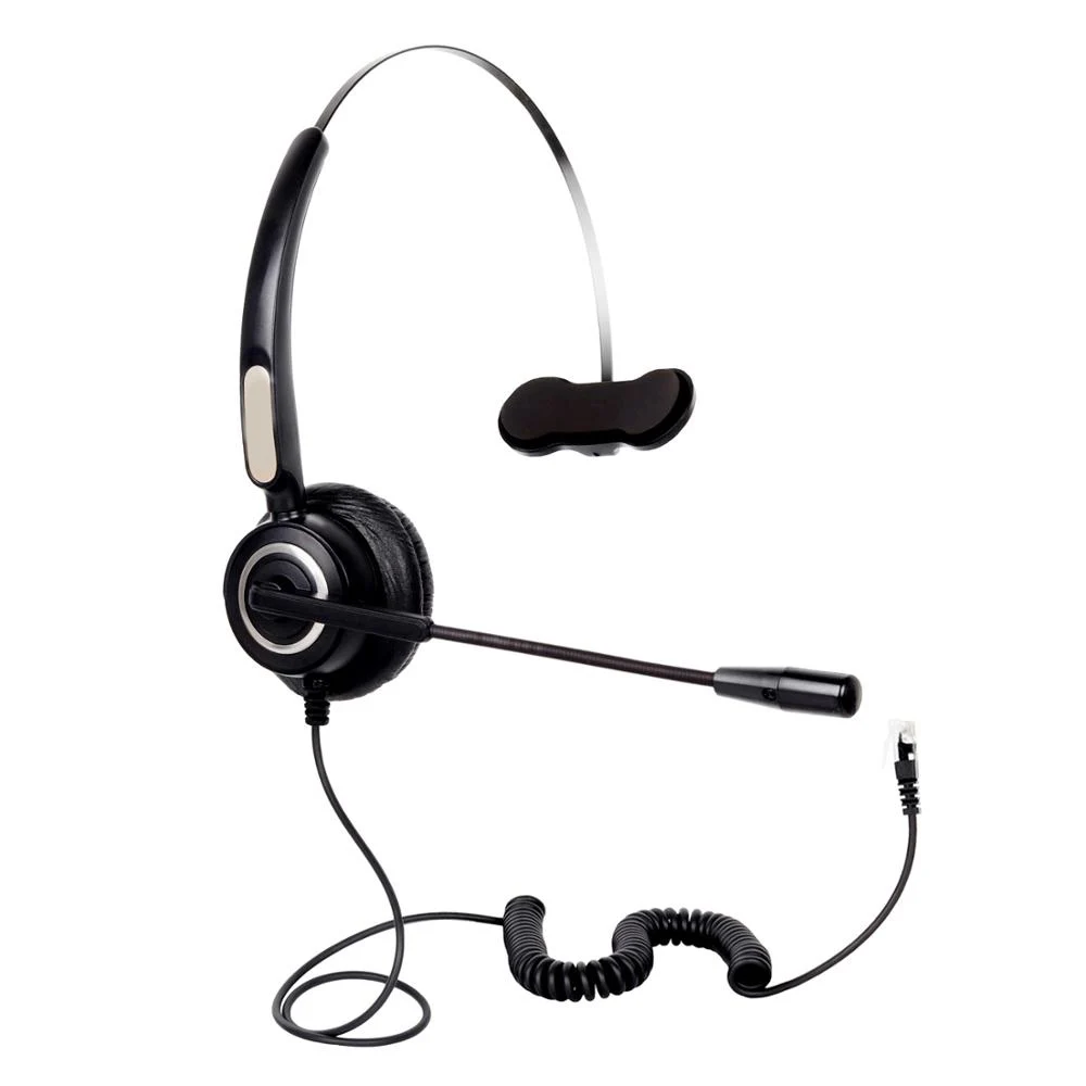 

RJ9 Mono Wired Headset With Mic Headband Telephone Noise Reduction Headphone For Office Call Center Customer Service Headset