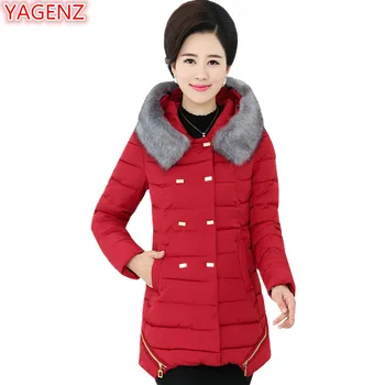 YAGENZ Middle-aged mother Winter Jacket Womens Down Cotton Jacket Plus Size Thicker Warm Long Coats Fur collar Hooded Parkas 712
YAGENZ Middle-aged mother Winter Jacket Womens Down Cotton Jacket Plus Size Thicker Warm Long Coats Fur collar Hooded Parkas 712