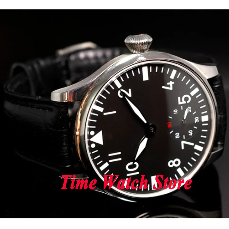 44mm Parnis black sterial dial luminous 6498 mechanical hand winding movement Men's watch P33
44mm Parnis black sterial dial luminous 6498 mechanical hand winding movement Men's watch P33