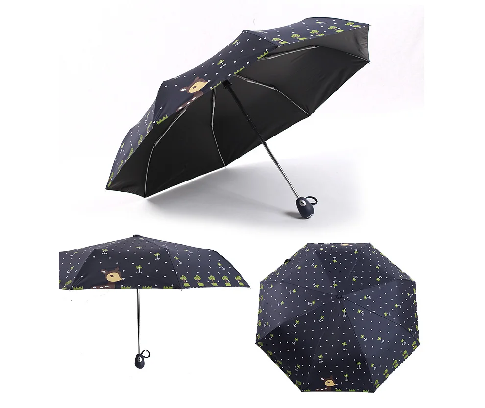 Fully automatic Children Umbrella Small Fresh Boys Girls Folding Kids Umbrella Black Coating Sunscreen Sunny and Rainy Umbrella us960