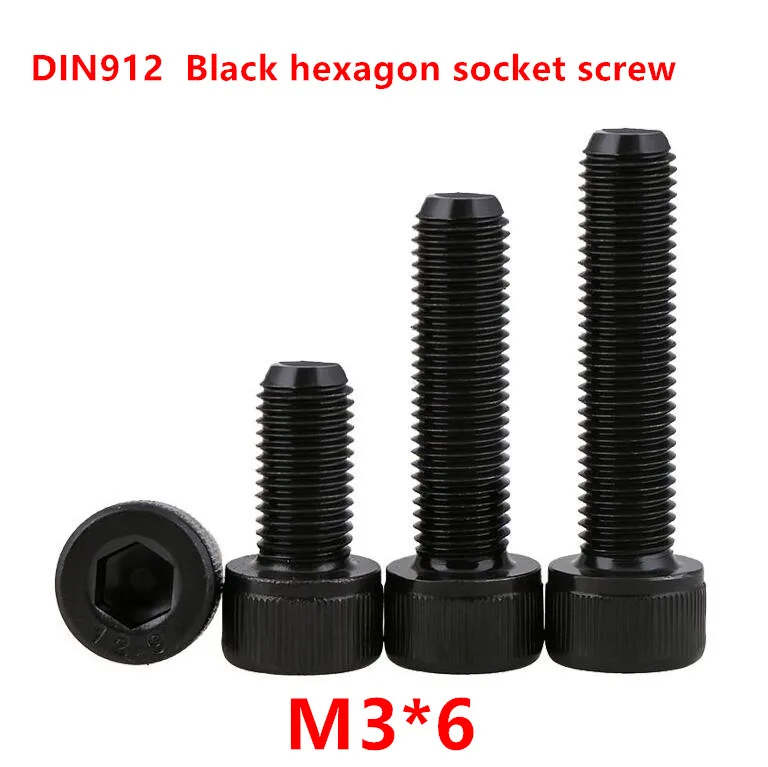 500pcs DIN912 M3*6 Black grade 12.9 Alloy Steel Thread 3mm Hexagon Socket Hex Head Cap Screw Screws Cylinder Allen Bolts
500pcs DIN912 M3*6 Black grade 12.9 Alloy Steel Thread 3mm Hexagon Socket Hex Head Cap Screw Screws Cylinder Allen Bolts