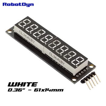 8-Digit LED 0.36" Display Tube (decimal), 7-segments WHITE color, 74HC595, disp. size 61x14mm
8-Digit LED 0.36" Display Tube (decimal), 7-segments WHITE color, 74HC595, disp. size 61x14mm