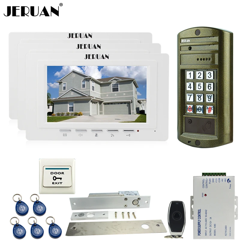 HOME NEW 7 inch TFT Color Video Door Phone Doorbell Intercom System kit 3 White Monitor + Waterproof Access HD Mini Camera 1V3
HOME NEW 7 inch TFT Color Video Door Phone Doorbell Intercom System kit 3 White Monitor + Waterproof Access HD Mini Camera 1V3