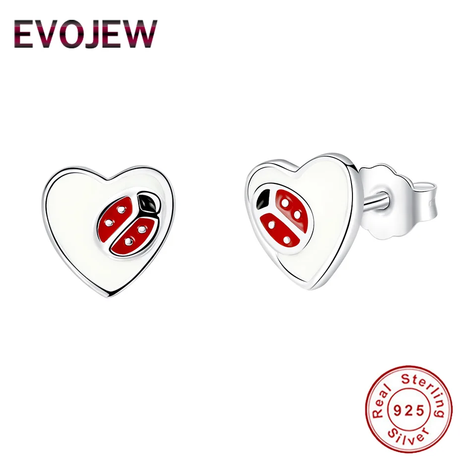 EVOJEW 925 Sterling Love Heart Stud Earrings for Child Red Enamel Ladybug Silver Earrings for Kid's Jewelry Party Jewelry
EVOJEW 925 Sterling Love Heart Stud Earrings for Child Red Enamel Ladybug Silver Earrings for Kid's Jewelry Party Jewelry