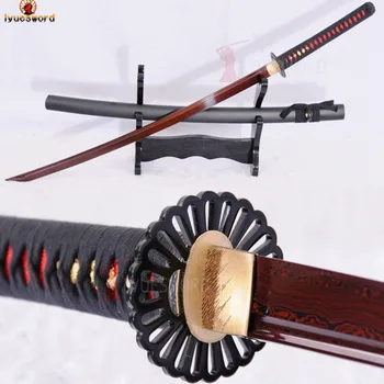 LYUESWORD Full Tang Red Folded Steel Japanese Sword KATANA Damascus Blade Sharp Edge Iron Tsuba Pratical Can Cut Tree
LYUESWORD Full Tang Red Folded Steel Japanese Sword KATANA Damascus Blade Sharp Edge Iron Tsuba Pratical Can Cut Tree