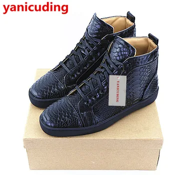 Black Color High Top Men Casual Shoes Male Flats Spike Shoes Lace Up Snake Pattern Leather Shoes Rivets Chaussures pour hommes
Black Color High Top Men Casual Shoes Male Flats Spike Shoes Lace Up Snake Pattern Leather Shoes Rivets Chaussures pour hommes