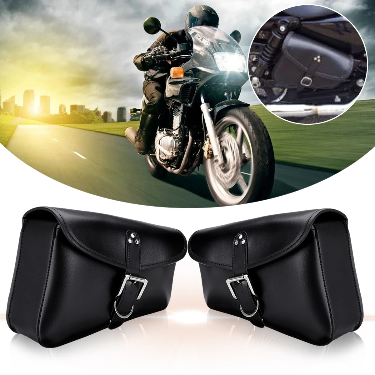 1 Pair Universal Black PU Leather Motorcycle saddle Tank Tool Bag Luggage Saddle Bags for Yamaha for Harley for Suzuki for Honda
1 Pair Universal Black PU Leather Motorcycle saddle Tank Tool Bag Luggage Saddle Bags for Yamaha for Harley for Suzuki for Honda