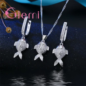 For Women Most Popular Cute Goldfish Shape 925 Sterling Silver Earring Necklace Jewelry Sets Cheapest Good Cubic Zircon
For Women Most Popular Cute Goldfish Shape 925 Sterling Silver Earring Necklace Jewelry Sets Cheapest Good Cubic Zircon