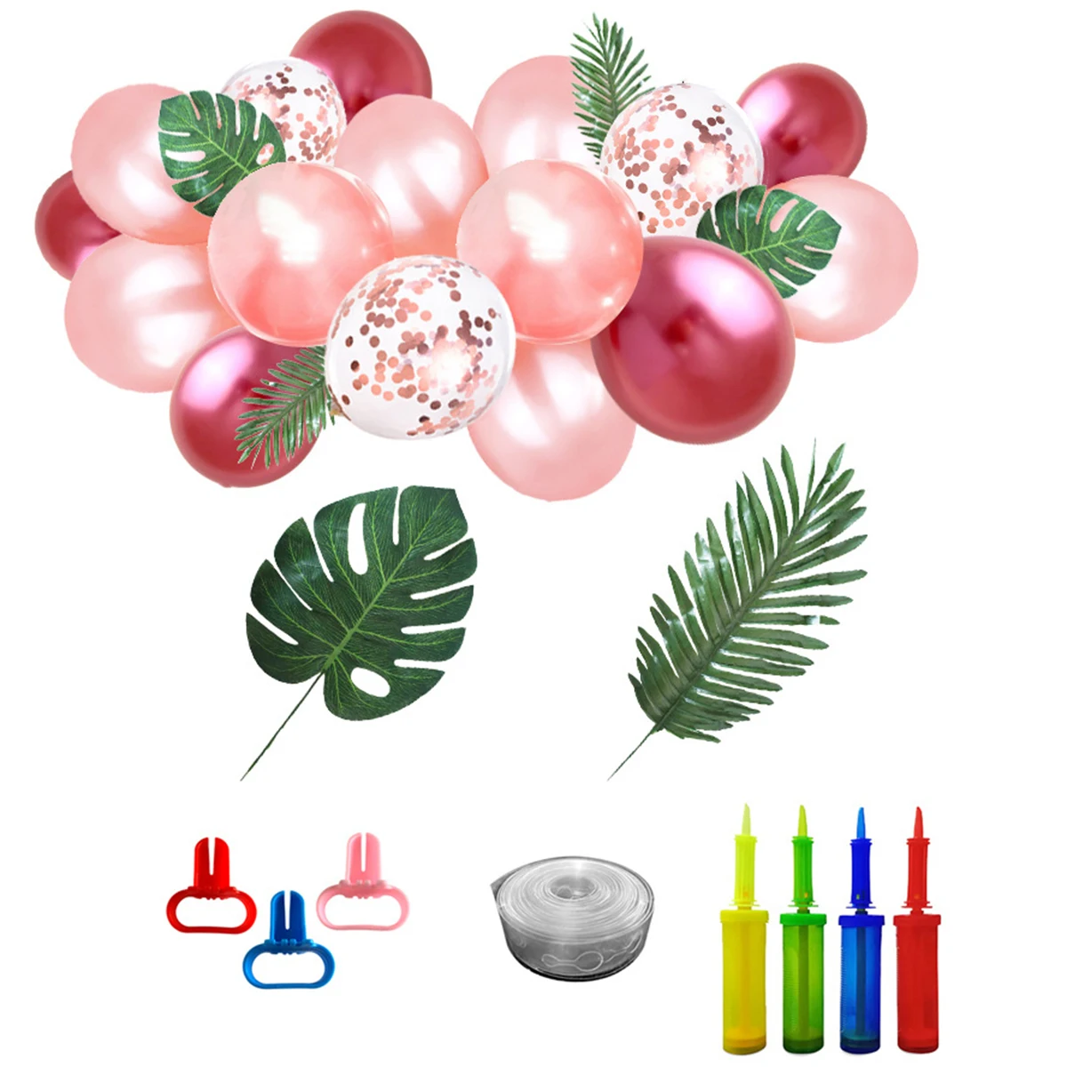 Party Decoration Supplies Kit 13 Balloons + 3 Confetti Balloons + 4 Leaves For Wedding Birthday Theme Party Decor
Party Decoration Supplies Kit 13 Balloons + 3 Confetti Balloons + 4 Leaves For Wedding Birthday Theme Party Decor