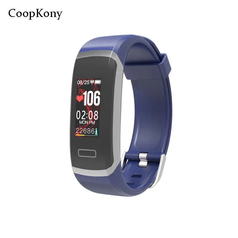 

Coopkony Smart Watch Wristband Fitness Bracelet Band Big Touch Screen OLED Message Heart Rate Time Smartband For IOS Anrdoid
