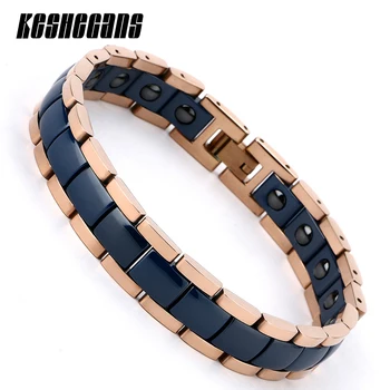 New Magnetic Health Care Elements Blue Ceramic & Rose Gold Stainless Steel Bracelets Fashion Jewelry For Women Men Unisex Gifts
New Magnetic Health Care Elements Blue Ceramic & Rose Gold Stainless Steel Bracelets Fashion Jewelry For Women Men Unisex Gifts