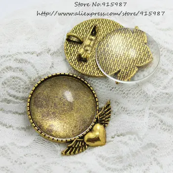 Sweet Bell 5set Antique Gold Alloy Heart wing Brooch Fit 30mm Round Cabochon Brooch+Pendant Setting Clear Glass Cabochons 8C1333
Sweet Bell 5set Antique Gold Alloy Heart wing Brooch Fit 30mm Round Cabochon Brooch+Pendant Setting Clear Glass Cabochons 8C1333