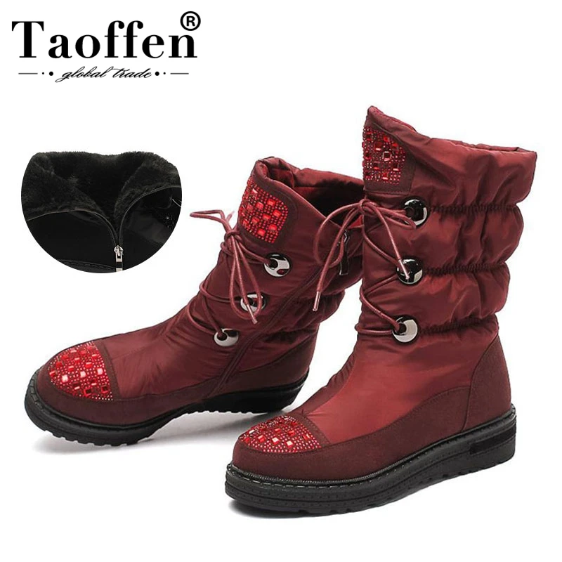 Taoffen 2020 Russia warm winter half boots for women round toe fashion Thick bottom shoes Waterproof and antiskid snow boots
Taoffen 2020 Russia warm winter half boots for women round toe fashion Thick bottom shoes Waterproof and antiskid snow boots