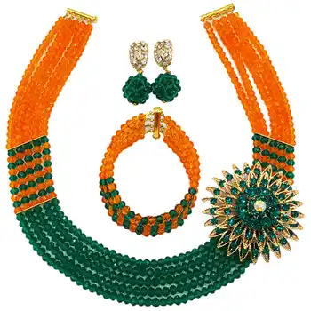 Fashion Army Green Orange African Beads Jewelry Set Nigerian Wedding Party Necklace 5C-SXJB021
Fashion Army Green Orange African Beads Jewelry Set Nigerian Wedding Party Necklace 5C-SXJB021