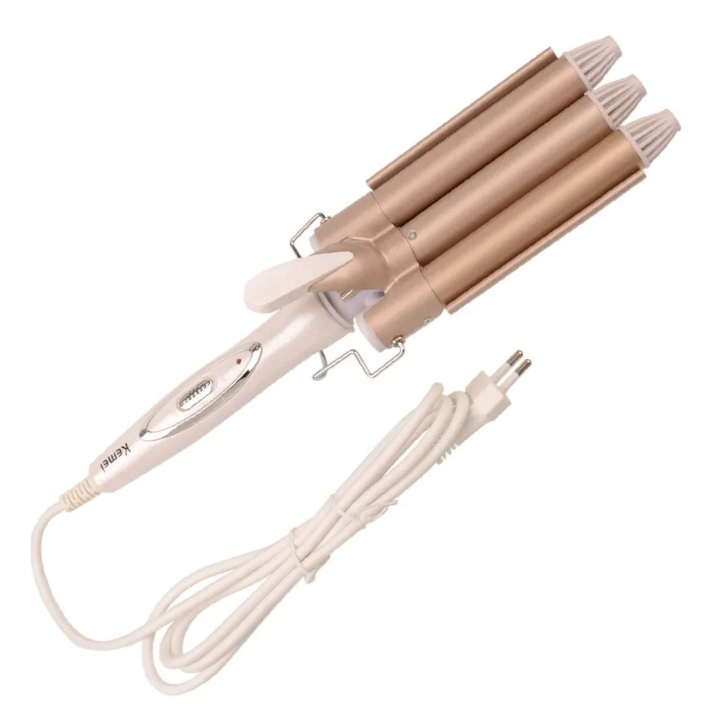 Kemei Pro Curling Iron Curly Tourmaline Ceramic Hair Curler Large Wave - Triple Barrel (Gold)
Kemei Pro Curling Iron Curly Tourmaline Ceramic Hair Curler Large Wave - Triple Barrel (Gold)