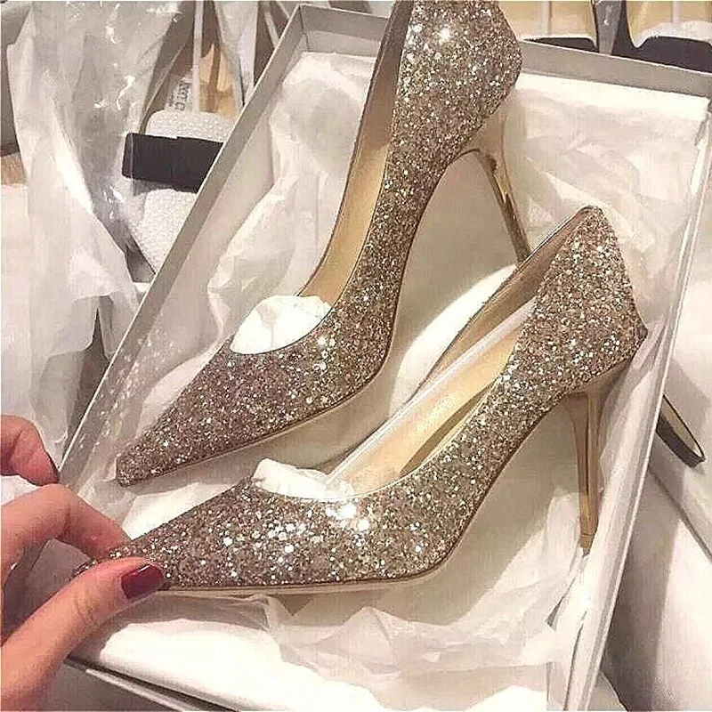 Boussac Gold Silver Patchwork Elegant Women Pumps High Heels Sexy Bling Wedding Pumps Pointed Toe High Heel Shoes Women SWB0056
Boussac Gold Silver Patchwork Elegant Women Pumps High Heels Sexy Bling Wedding Pumps Pointed Toe High Heel Shoes Women SWB0056