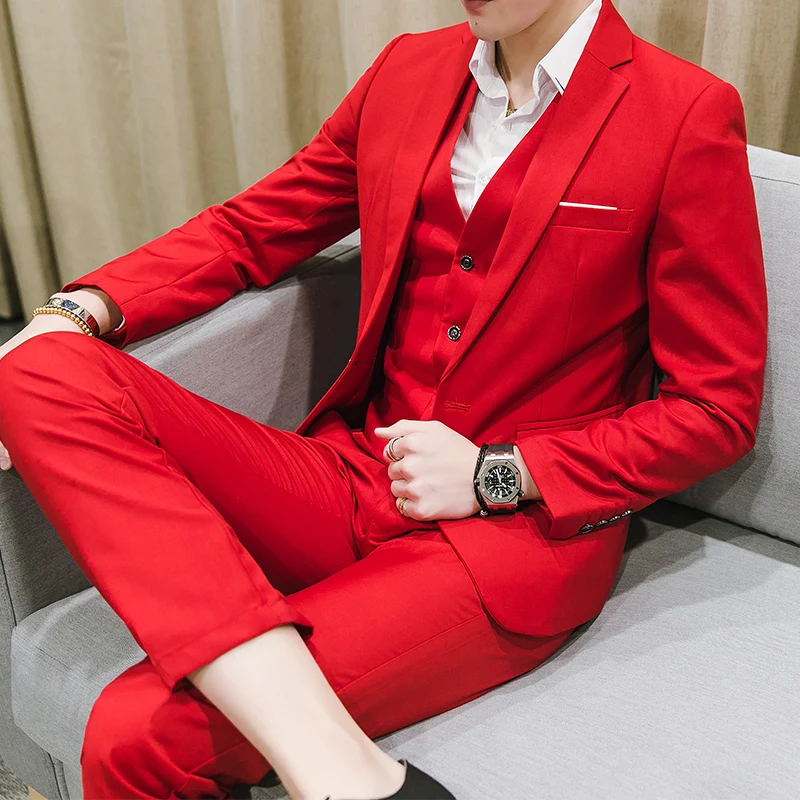 2019 New Men Suit Slim Fit 3 Pieces (Jacket+Vest+Pants) Wedding Groom Tuxedos Male Formal Suit One Button Prom Evening Suit
2019 New Men Suit Slim Fit 3 Pieces (Jacket+Vest+Pants) Wedding Groom Tuxedos Male Formal Suit One Button Prom Evening Suit