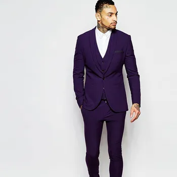 2017 Groomsmen Shawl Lapel Groom men suit Tuxedos Purple Men Suits Slim Fit Wedding Best Man Blazer (Jacket+Pants+Vest+Tie)
2017 Groomsmen Shawl Lapel Groom men suit Tuxedos Purple Men Suits Slim Fit Wedding Best Man Blazer (Jacket+Pants+Vest+Tie)