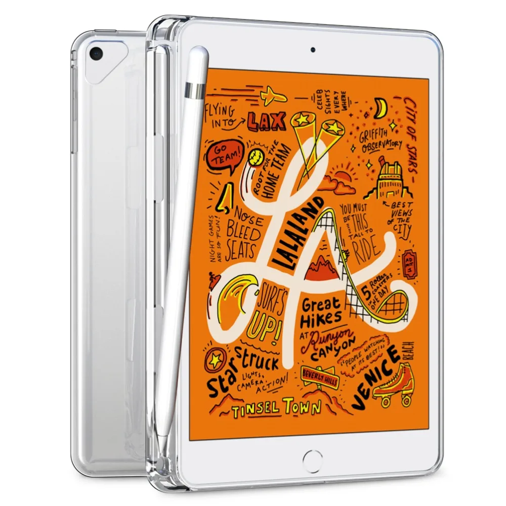 SLEO for iPad Mini 5 Case 2019 Clear Soft TPU Silicone Case for iPad Mini 5 2019 Protective Transparent Cover with Pencil Holder 
SLEO for iPad Mini 5 Case 2019 Clear Soft TPU Silicone Case for iPad Mini 5 2019 Protective Transparent Cover with Pencil Holder