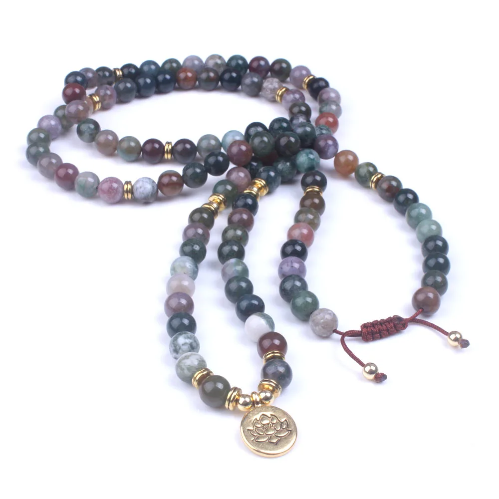 New 108 Natural stone India onyx mala necklace meditation yoga jewelry Handmade lotus Charm Pendant necklace
New 108 Natural stone India onyx mala necklace meditation yoga jewelry Handmade lotus Charm Pendant necklace