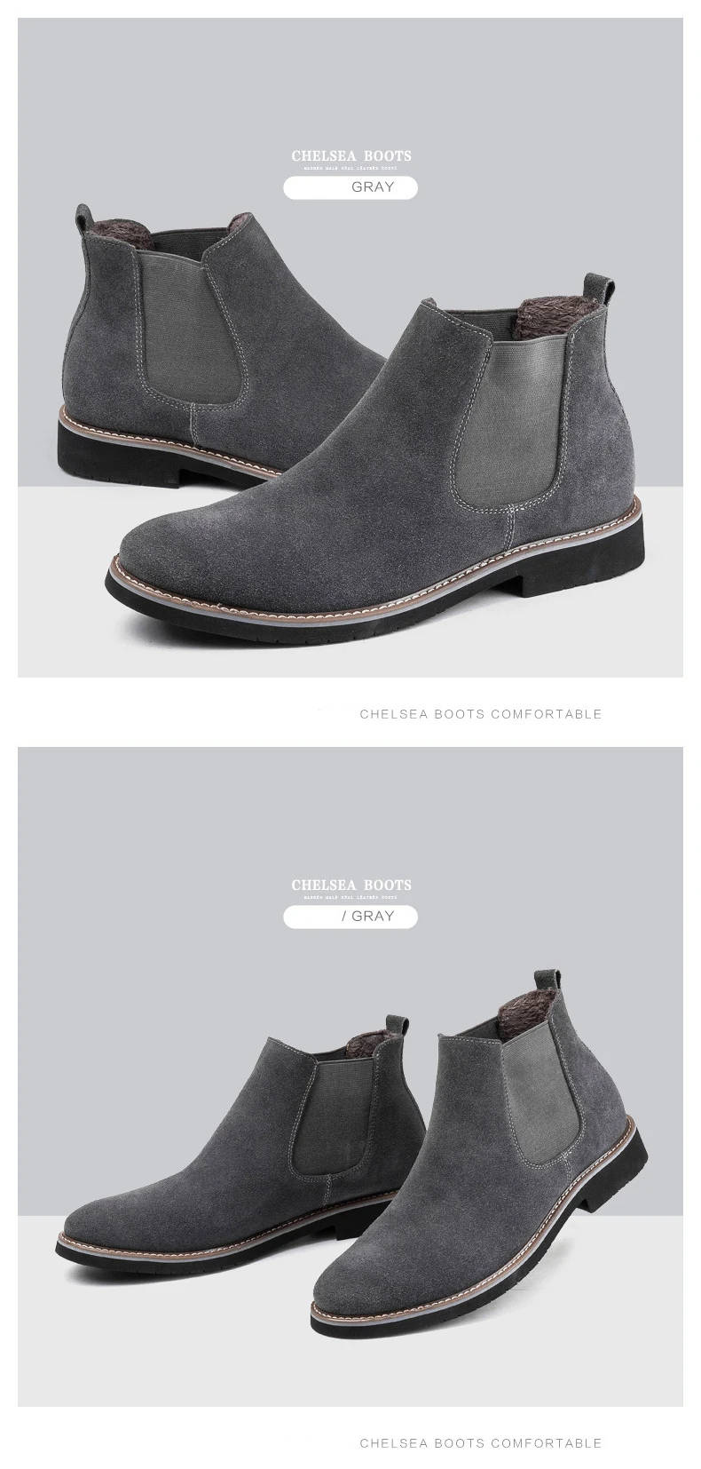 Vintage Genuine Leather Fashion Men Casual Boots Pointed Toe High Quality Male Chelsea Boots Winter Retro Shoes986 8