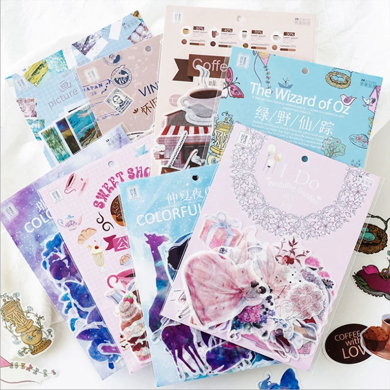 30 pcs/lot Beautiful Fantasy starry sky washi paper sticker package DIY diary decoration sticker album scrapbooking
30 pcs/lot Beautiful Fantasy starry sky washi paper sticker package DIY diary decoration sticker album scrapbooking